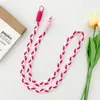 Corrente de Celular Criativa Feita à Mão Trançada, Estilo Longo, Pode Ser Usada na Transversal, Cordão Simples e Durável, Acessório de Chaveiro Tendência