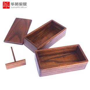 木制创意寿司饭盒日式便当盒 长方形双层便当木质健康餐具饭盒子