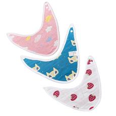 Babero triangular de gasa de seis capas para recién nacido con broches de gasa descontinuado