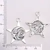 Aleación de Plata Antigua Dorada Serie Sol Sol Hueco de Imitación Pulsera Collar Colgante Accesorio DIY