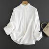 Comércio exterior exportação original corte etiqueta delicada de camada dupla fio confortável slim Coringa listrado manga comprida camisa casual top mulheres