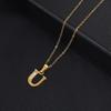 Collar con letra cruzada europea y americana para estudiantes mujeres, versión coreana de tamaño pequeño simple, para parejas, novias, 26 letras inglesas de la suerte colgantes