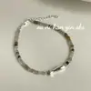 Ouni Han Plata de Ley S925 Colgante Pequeño de Pez Pulsera de Cuentas de Cristal de Colores Collar Conjunto de Pulseras de Diseño de Nicho para Mujer