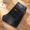 Moda Casual Retro de Otoño e Invierno de Gama Alta Jeans Clásicos Elásticos Ajustados Rectos Pequeños Pantalones Largos Ropa para Hombre