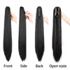 Peluca de Cola de Caballo con Clip para Mujeres, Cabello Largo Liso, Trenzas Altas, Realista Invisible Clawlongponytail613