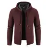 Comércio Exterior Transfronteiriço Casaco suéter com capuz masculino, espessado, forrado com fleece, solto, suéter casual masculino, cardigã masculino