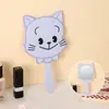 Espelho de Maquiagem Portátil Fofo de Gato de Desenho Animado para Meninas Espelho com Alça Portátil Atacado de Fábrica