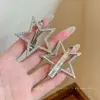 Horquilla Hueca de Estrella Dulce y Fresca con Pedrería, Pinza Lateral de Estrella de Cinco Puntas, Pinza para Flequillo, Pinza para el Cabello para la Frente, Dulce Accesorio para el Cabello