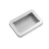 Caja de hierro empaque puntual caja vacía caja de hojalata rectangular ventana de PVC tamaño múltiple caramelo caja para unidad U se puede imprimir logotipo