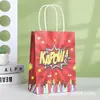 Sacola de Presente para o Dia das Crianças Saco de Papel Kraft Desenho Animado Sacola para Levar Sacola de Embalagem para Presente de Festa Bolsa de Mão