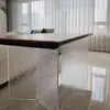Pata de Mesa Transparente de Acrílico con Gradiente Negro Soporte Curvo Mesa de Café Isla Soporte Pata de Mesa Pie de Mesa