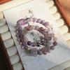 """"""Zi Donglai"""" Pulsera Morada de Flor de Ciruelo con Cuentas Doble Círculo para Mujer 2024 Nueva Pulsera de Nicho de Alto Valor