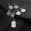 925 plata mate esmerilada impresión geométrica colgante de tarjeta redonda pulsera colgante hecho a mano DIY accesorios de joyería al por mayor S0466