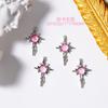Net vermelho unha estrela zircão jóias luz de luxo cruz diamante flash quatro mans estrela decorações de unhas atacado