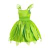 Em estoque Vestido de Princesa Sininho Tinker Bell Vestido de cosplay de Halloween Sininho Asas Verdes Falsas