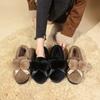 Mocassins de Solado Grosso Versáteis e Modernos Estilo Coreano para Uso Externo, de Calçar, Quentes, Antiderrapantes, Sapatos de Algodão Estilosos, Novo Modelo Outono e Inverno 2025