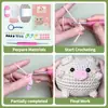 Paquete de Materiales para Muñeca de Cerdo Tejida a Crochet Muñeca Colgante Hecha a Mano DIY para Principiantes Instrucciones en Inglés