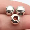 11x11x8.9mm, Diámetro del Agujero Aproximadamente 4.8mm, 3g, Color Plata Antigua, Textura de Tenis, Cuentas Espaciadoras de Agujero Grande