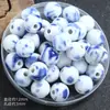 Cuentas Cerámicas Redondas Coloridas de Agujero Grande Accesorios para Joyería DIY 12mm Cuentas Sueltas Paquete de Materiales Tejidos a Mano Cuentas de Porcelana
