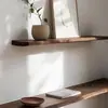 Estante Laminado de Madera Maciza de Nogal Negro Estante Exhibidor Almacenamiento en Pared Estantería de Pared Montada en Pared
