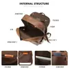 Mochila de Moda de Cuero Genuino Estilo Nuevo Transfronteriza Mochila Grande de 16 pulgadas para Computadora Bolsa de Negocios de Cuero Crazy Horse Mochila de Gama Alta