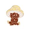 Europa y América Amazon broche de hongo broche de hongo niña planta antropomórfica creativa metal broche fábrica fuente venta al por mayor
