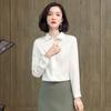 Camisa de Seda de Estándar Profesional para Mujer, Nueva Camisa Elegante de Color Sólido de Manga Larga para Primavera y Otoño, Camiseta de Lujo Ligero