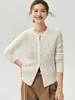 Nuevo Cardigan de Cachemir 100% Puro Otoño 2026 para Mujer Cuello Redondo Estilo Coreano Suéter de Punto Trenzado