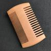 Punto de fábrica rejilla sándalo madera de peral peine para barba madera de durazno peine forma peine set peine doble peine para barba