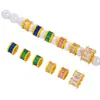 Puzuo Color Fuerte que Conserva Arena Dorada Accesorios DIY Brillantes Coloridos Circonita con Agujero Pasante Cuentas Passepartout Pulsera Collar Accesorios