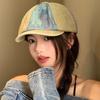 Gorra Octagonal de Mezclilla Retro Japonesa para Mujer, Primavera y Verano, Circunferencia de Cabeza Grande, Gorra de Pato hacia Adelante, Hace que la Cara Parezca Más Pequeña, Se Usa Hacia Atrás como Boina