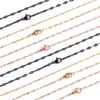 Cadena de Labios de Acero Inoxidable Moda DIY Joyería Hecha a Mano Cadena Lisa Collar Sencillo para Labios Moda Cadena para Clavícula de Oro de 18K