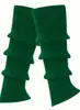 JK Multicolor Cubrepiernas de Lana de Color para Mujer Otoño e Invierno Color Sólido Combinación con Todo Cubrepiernas Tejido Calcetines Apilados Cálidos Cubrebotas Zhuji