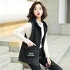 Chaleco de Mezclilla de Moda Retro con Lentejuelas Nuevo para Primavera y Otoño 2025 para Mujer con Chaqueta de Cremallera con Capucha Top de Moda