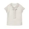 La ropa de moda europea y americana más vendida de la marca Z en AliExpress: camisa de lunares transfronteriza con lazo, en dulce y fresco color albaricoque, ZA
