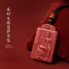 Pingente de Cinábrio, Areia Dourada Roxa, Pingente Quadrado do Bodhisattva Manjushri, Colar de Casal do Ano Zodiacal, Suprimento para Vendedor de Rua, Presente de Joia