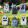 Placa Popular de Halloween Transfronteiriça, Placa Decorativa de Halloween em Forma de Lápide para Jardim Externo e Quintal
