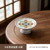 Posavasos de té con diseño de loto Doucai, tapa para cuenco de té, soporte de cerámica para tetera, portavasos, accesorios para ceremonia del té, soporte de tapa de patas altas
