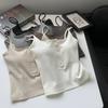 Top tubo de menina quente, ajuste fino, roupa interior de emagrecimento, camisola escovada com enchimento no peito, roupa exterior, camisola, colete quente