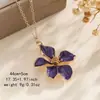 Colar Cruzado Versão Coreana Mais Vendido Flor de Cinco Folhas com Gota de Óleo Estilo Floresta Pequeno Fresco Estilo Férias Camélia Pingente de Liga para Mulheres