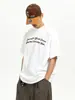 Camiseta de Manga Curta Estilo Retrô Americano Nanxia High Street Moda Masculina, Design Solto, Top de Meia-Manga com Gola Redonda de Nicho