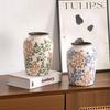 Ornamento de Vaso Cerâmico Simples Retrô Escandinavo Decorações Suaves para Mesa de Escritório Sala de Estar Casa Nova Chinoiserie