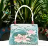 Nuevo bolso de lona de seda dorada con bordado de doble cara, estilo étnico, informal, de gran valor, para mujer.