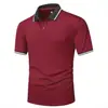 Nueva Camisa Polo de Verano para Hombre con Cuello, Mangas Cortas, Top Deportivo Casual para Golf, Camiseta de Manga Corta con Bloques de Color