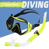 Máscara de campo de visão amplo óculos de mergulho terno para snorkeling Sanbao à prova d'água tubo de respiração semi-seco fabricantes de equipamentos atacado