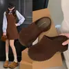 Pantuflas casuales de exterior sin cordones, estilo nuevo 2026, mules de punta cerrada, medias pantuflas que aumentan la altura, zapatos de mujer de primavera con suela gruesa