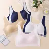 Roupa íntima para meninas estudantes do Ensino Fundamental e Médio durante o período de desenvolvimento, Sutiã esportivo estilo regata, Sem costura, Anti-impacto, Sem aro