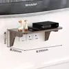 Conjunto de Gabinete de TV de Madeira Maciça Suporte de Parede sem Furos para Decodificador Decoração de Parede para Sala de Estar Quarto Caixa de Armazenamento para Roteador