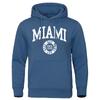 Sudadera con Capucha para Hombre con Estampado de Letras Miami desde 1896 Hip Hop Cálida Clo