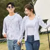 Chaqueta Ligera de Verano, Ropa con Protección Solar, Chaqueta Fresca de Seda de Hielo con Capucha para Exteriores para Hombres y Mujeres, Ropa de Pesca Transpirable de Secado Rápido